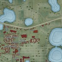 Second close-up of the map of Mount Dora, Florida print showing more streets and buildings