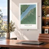 Mount Eagle, Pennsylvania map, 18 x 24 inch print in a white frame in a home office