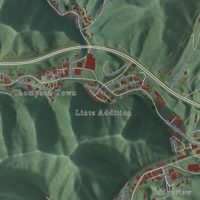 Second close-up of the map of Mount Gay-Shamrock, West Virginia print showing more streets and buildings