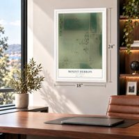 Mount Hebron, California map, 18 x 24 inch print in a white frame in a home office