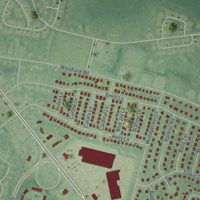 Second close-up of the map of Mount Holly, New Jersey print showing more streets and buildings