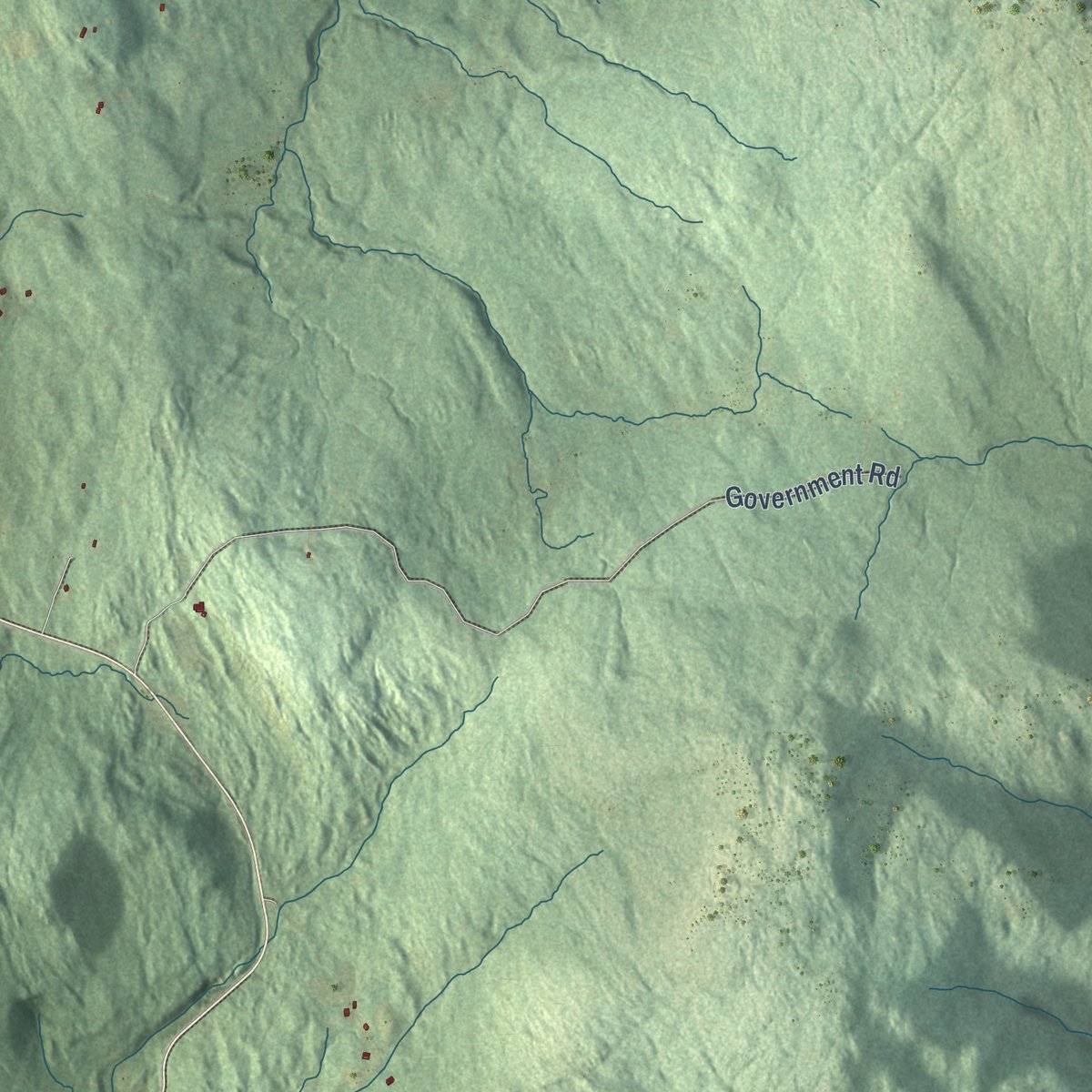 Second close-up of the map of Mount Holly, Vermont print showing more streets and buildings