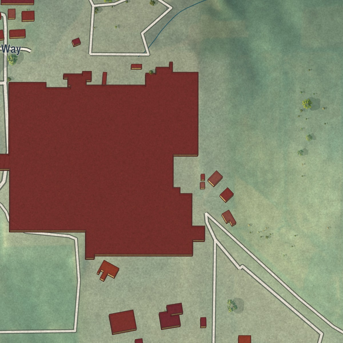 Second close-up of the map of Mount Hope, Ohio print showing more streets and buildings