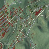 Second close-up of the map of Mount Hope, West Virginia print showing more streets and buildings