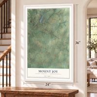 Mount Joy, Adams County, Pennsylvania map, 24 x 36 inch print in a white frame by a staircase