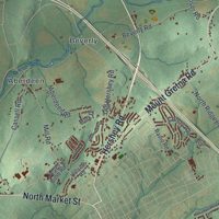 Second close-up of the map of Mount Joy, Lancaster County, Pennsylvania print showing more streets and buildings