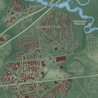 Second close-up of the map of Mount Laurel, New Jersey print showing more streets and buildings