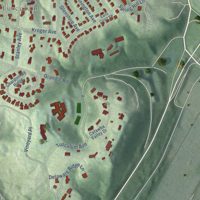 Second close-up of the map of Mount Lookout, Ohio print showing more streets and buildings