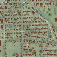 Second close-up of the map of Mount Morris, Illinois print showing more streets and buildings
