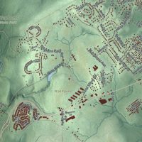 Second close-up of the map of Mount Olive, New Jersey print showing more streets and buildings