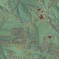 Second close-up of the map of Mount Olive, Stokes County, North Carolina print showing more streets and buildings