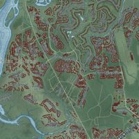 Second close-up of the map of Mount Pleasant, South Carolina print showing more streets and buildings