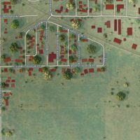 Second close-up of the map of Mount Pulaski, Illinois print showing more streets and buildings