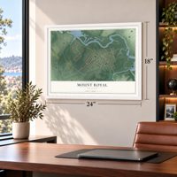 Mount Royal, New Jersey map, 18 x 24 inch print in a white frame in a home office