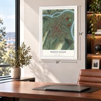 Mount Union, Pennsylvania map, 18 x 24 inch print in a white frame in a home office