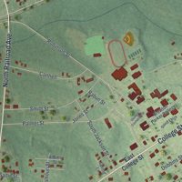 Second close-up of the map of Mount Vernon, Georgia print showing more streets and buildings