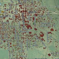 Second close-up of the map of Mount Vernon, Illinois print showing more streets and buildings