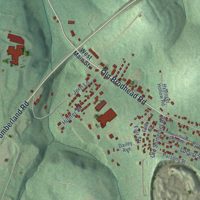 Second close-up of the map of Mount Vernon, Kentucky print showing more streets and buildings