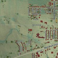 Second close-up of the map of Mount Vernon, Missouri print showing more streets and buildings