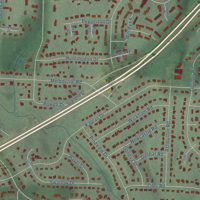 Second close-up of the map of Mount Vernon, North Carolina print showing more streets and buildings