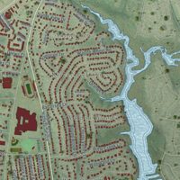 Second close-up of the map of Mount Vernon, Virginia print showing more streets and buildings