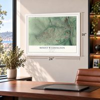 Mount Washington, Maryland map, 18 x 24 inch print in a white frame in a home office