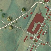 Second close-up of the map of Mount Wolf, Pennsylvania print showing more streets and buildings