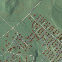Second close-up of the map of Mountain Lodge Park, New York print showing more streets and buildings