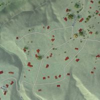 Second close-up of the map of Mountain Plains, South Dakota print showing more streets and buildings