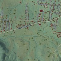 Second close-up of the map of Mountain View, Arkansas print showing more streets and buildings