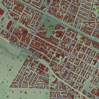 Second close-up of the map of Mountain View, California print showing more streets and buildings