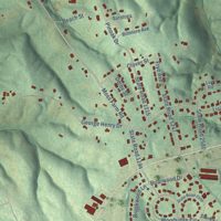 Second close-up of the map of Mountain View, North Carolina print showing more streets and buildings