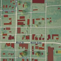 Second close-up of the map of Mountain View, Oklahoma print showing more streets and buildings