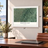 Mountain View, Rockbridge County, Virginia map, 18 x 24 inch print in a white frame in a home office