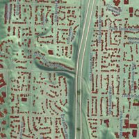 Second close-up of the map of Mountlake Terrace, Washington print showing more streets and buildings