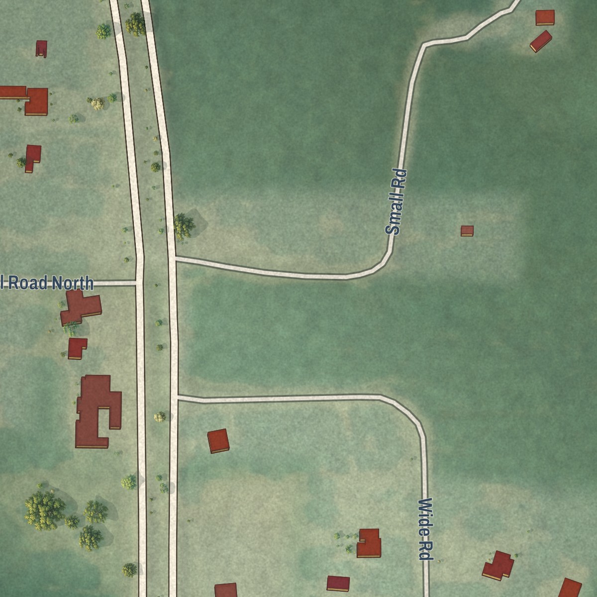 Second close-up of the map of Movico, Alabama print showing more streets and buildings