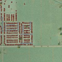 Second close-up of the map of Moxee, Washington print showing more streets and buildings