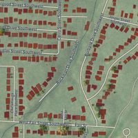 Second close-up of the map of Mozley Park, Georgia print showing more streets and buildings