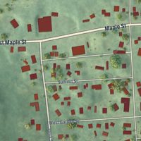 Second close-up of the map of Muir, Michigan print showing more streets and buildings