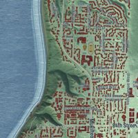 Second close-up of the map of Mukilteo, Washington print showing more streets and buildings