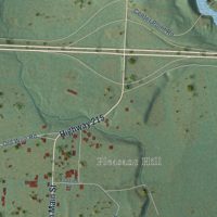 Second close-up of the map of Mulberry, Arkansas print showing more streets and buildings
