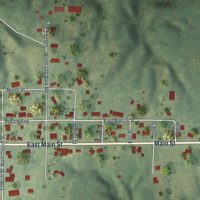 Second close-up of the map of Mulberry Grove, Illinois print showing more streets and buildings