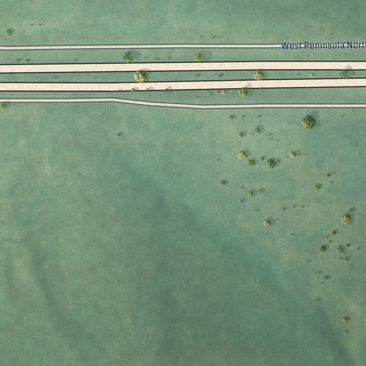 Second close-up of the map of Mule Barn, Oklahoma print showing more streets and buildings