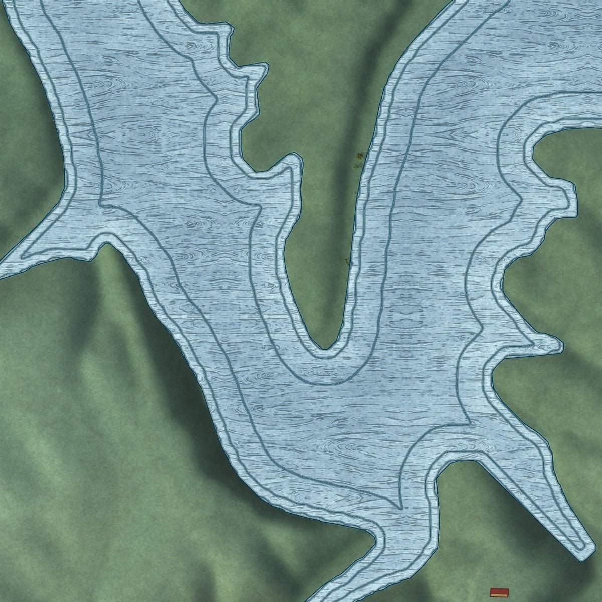 Second close-up of the map of Mulga, Alabama print showing more streets and buildings