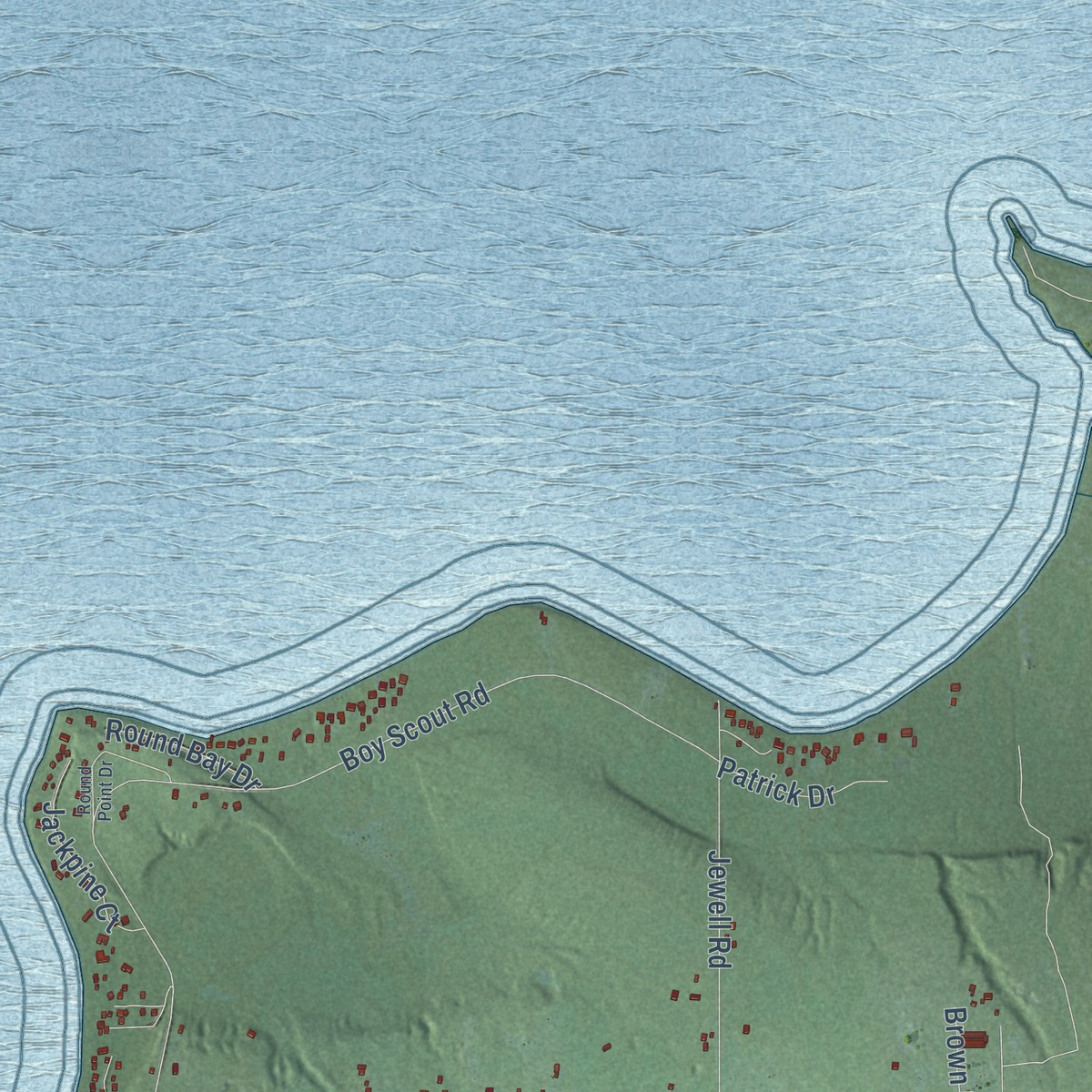 Second close-up of the map of Mullett, Michigan print showing more streets and buildings