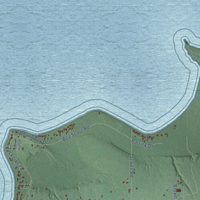 Second close-up of the map of Mullett, Michigan print showing more streets and buildings