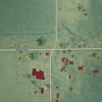 Second close-up of the map of Mulliken, Michigan print showing more streets and buildings