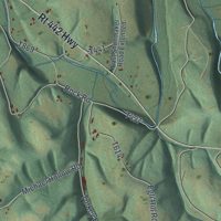Second close-up of the map of Muncy Creek, Pennsylvania print showing more streets and buildings