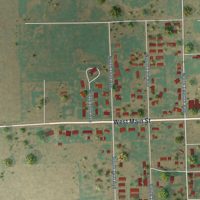 Second close-up of the map of Munday, Texas print showing more streets and buildings