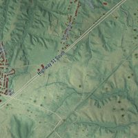 Second close-up of the map of Munford, Tennessee print showing more streets and buildings